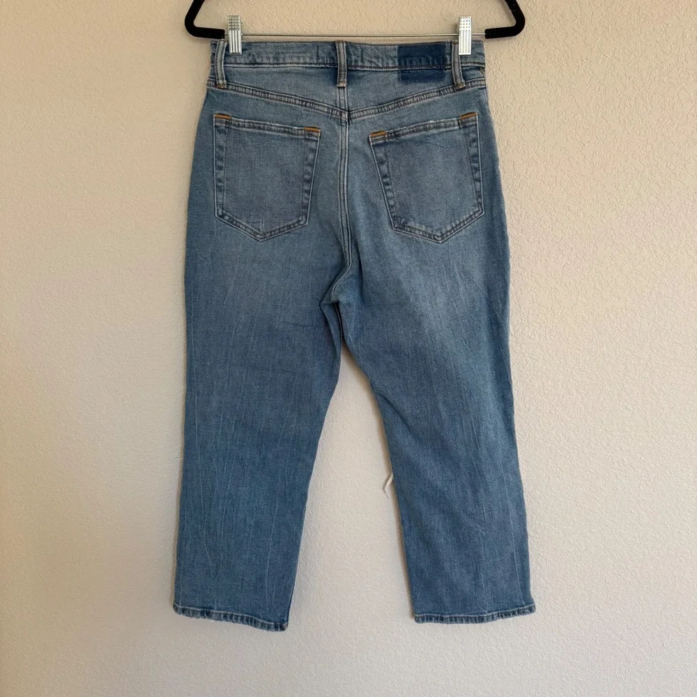 Abercrombie & Fitch Ankle Straight Ultra High Rise Distressed Jeans 29 8 Denim